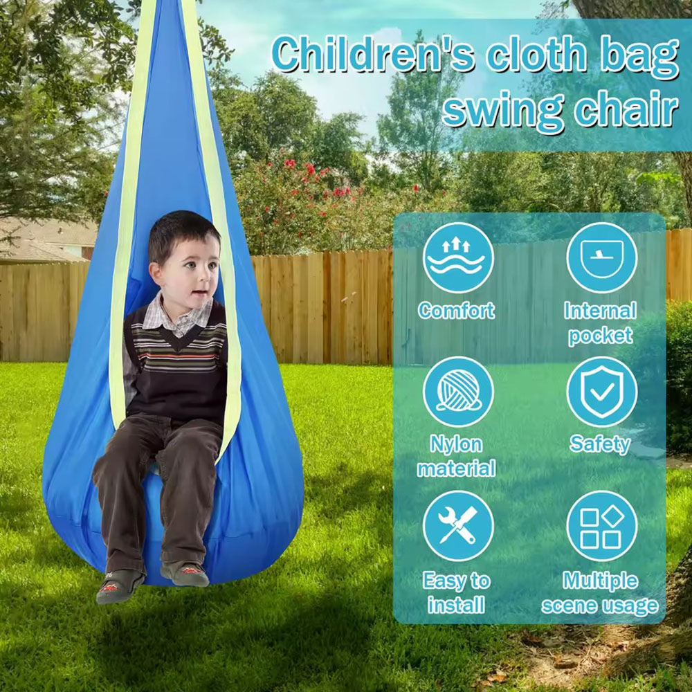 Kids Outdoor Hammock Chair - Kinder-Schaukelsitz aus Nylon mit Aufblasbarem Kissen,