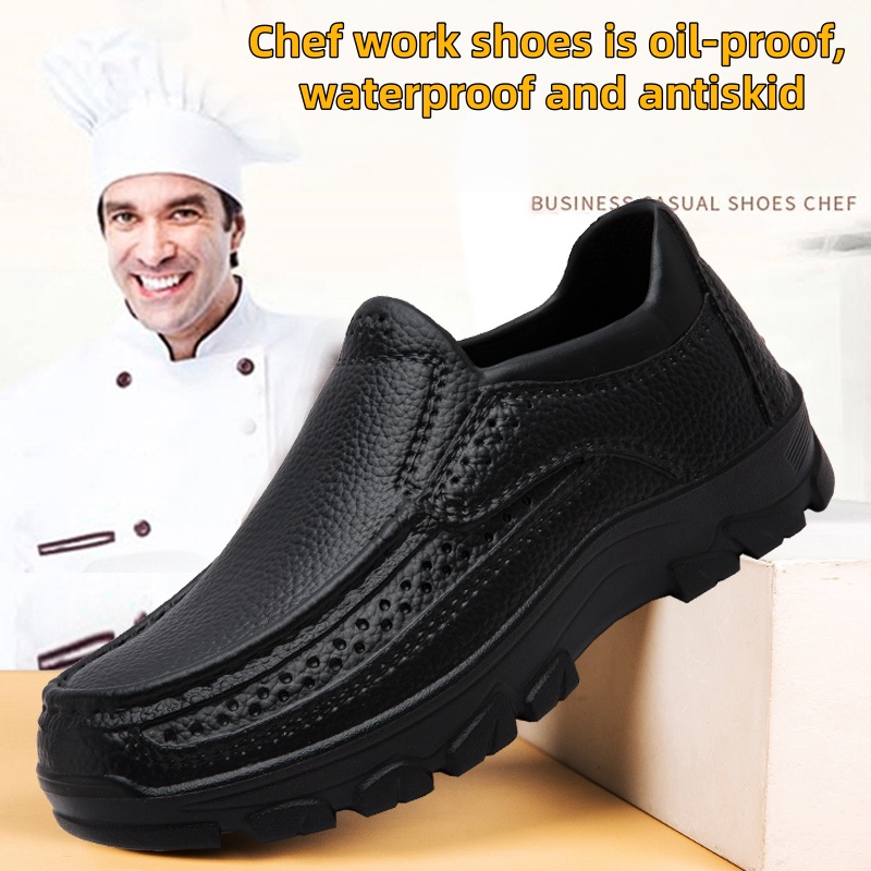 Kids Outdoor Kitchen - Herren-Kochschuhe, wasserdichte und ölbeständige Küchenarbeitsschuhe, ultraleichte,