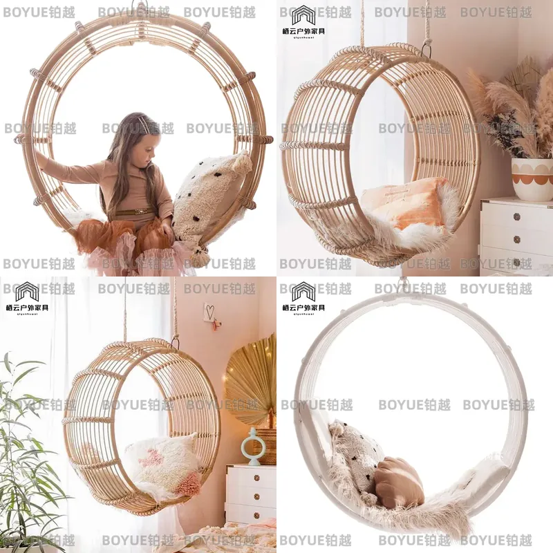 Kids Outdoor Hammock Chair - Outdoor-Rattan-Schaukelstuhl Hängende Hängematte für Schlafzimmer Kinderzimmer