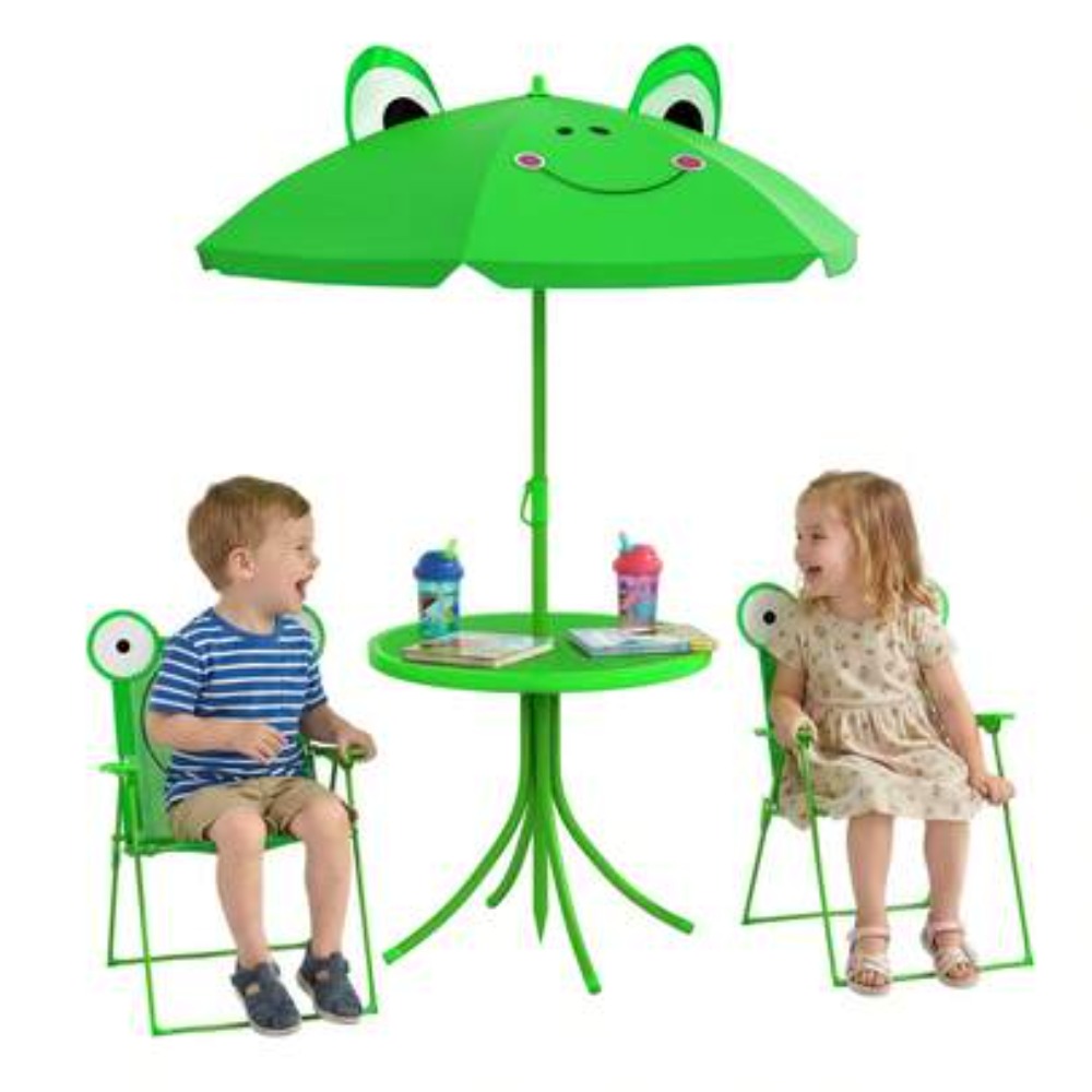 Kids Outdoor Umbrella Chair - Kinder-Tisch- und Stuhl-Set, klappbarer Picknicktisch für