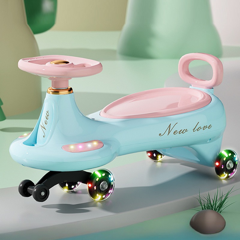 Kids Outdoor Music - Niedliches Kinder-Schaukelauto mit Anti-Kipp-Universalrädern, Musik und