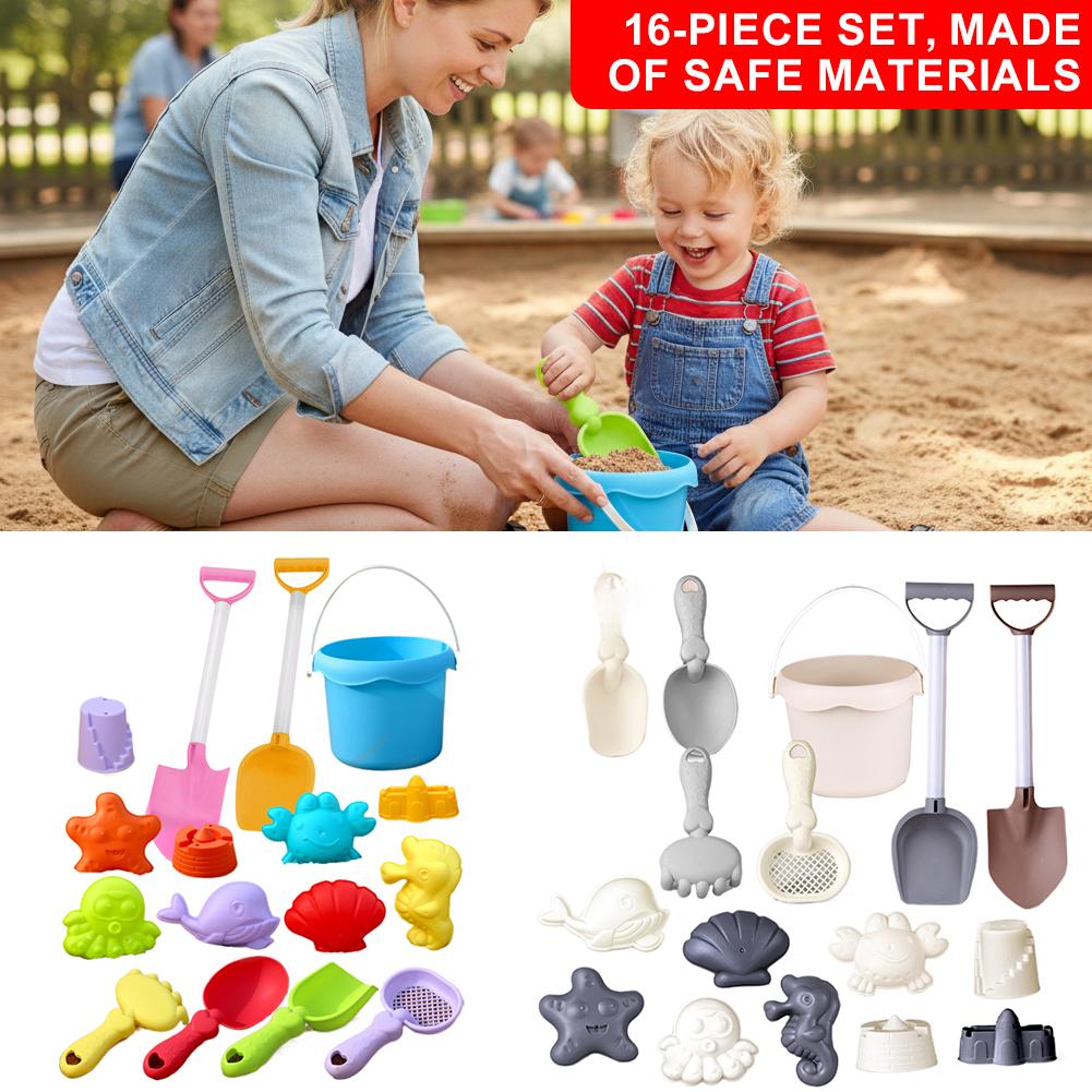 Kids Outdoor Activity Set - Mini-Strandspielzeug-Set Schaufeln, Eimer & Meeresmotiv-Formen für
