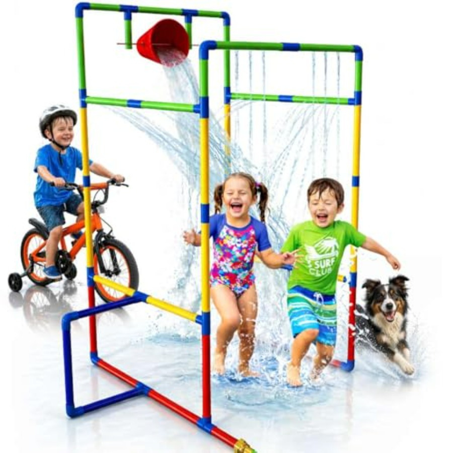 Kids Outdoor Park - Outdoor-Wasserpark-Sprinkler-Tunnel mit Tauchbecken für Kinder-Sommerspaß, aus