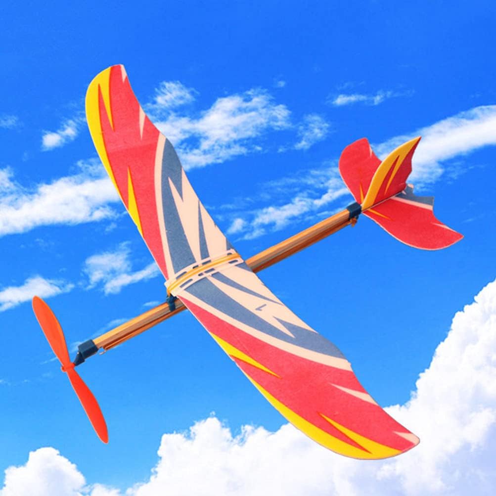 Kids Outdoor Activity Set - 10 Stück Flugzeugmodell mit Gummibandantrieb Segelflugzeuge