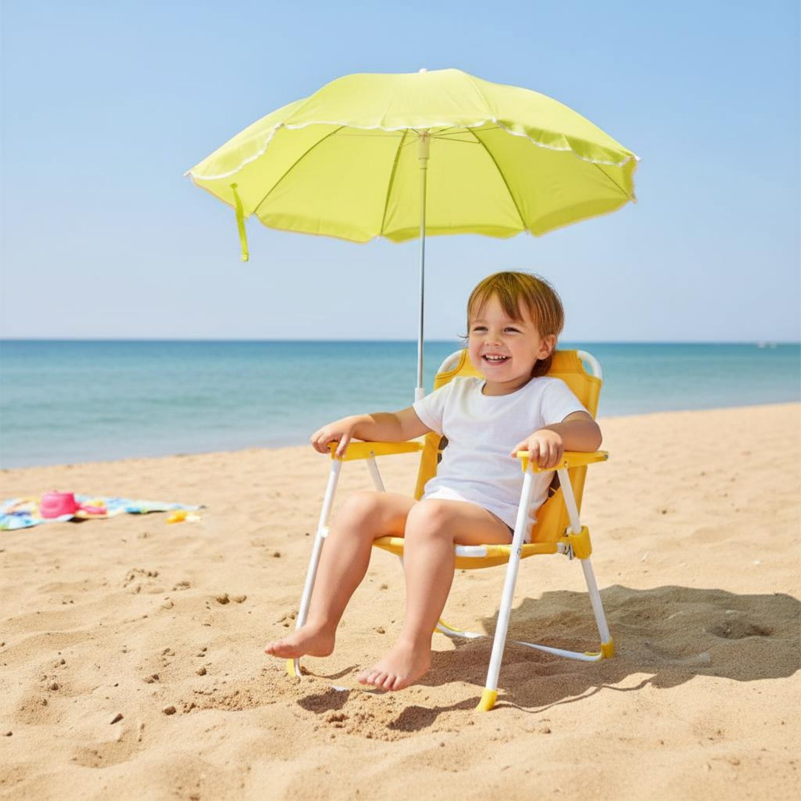 Kids Outdoor Umbrella Chair - Tragbarer Kinderstuhl mit Sonnenschutz Leichter Kinder-Strandstuhl