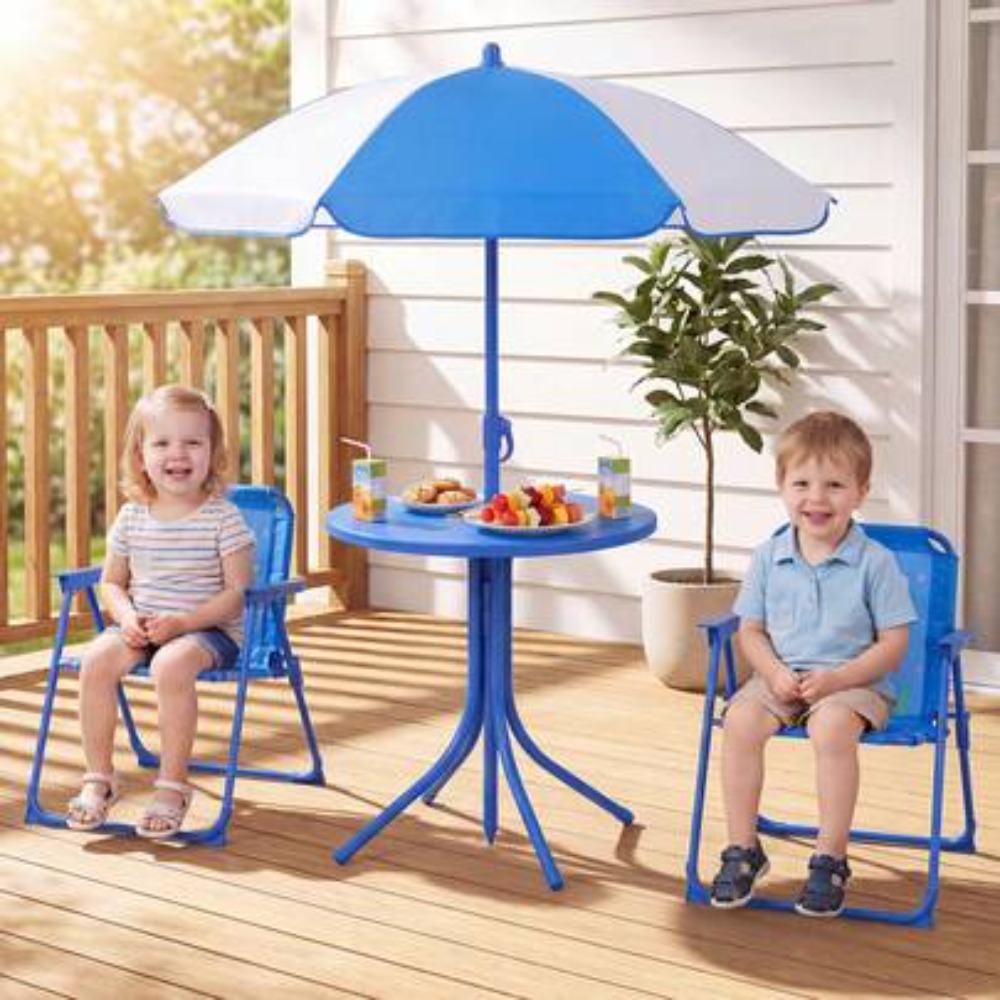 Kids Outdoor Umbrella Chair - Kinder-Picknicktisch-Set für den Außenbereich mit 2