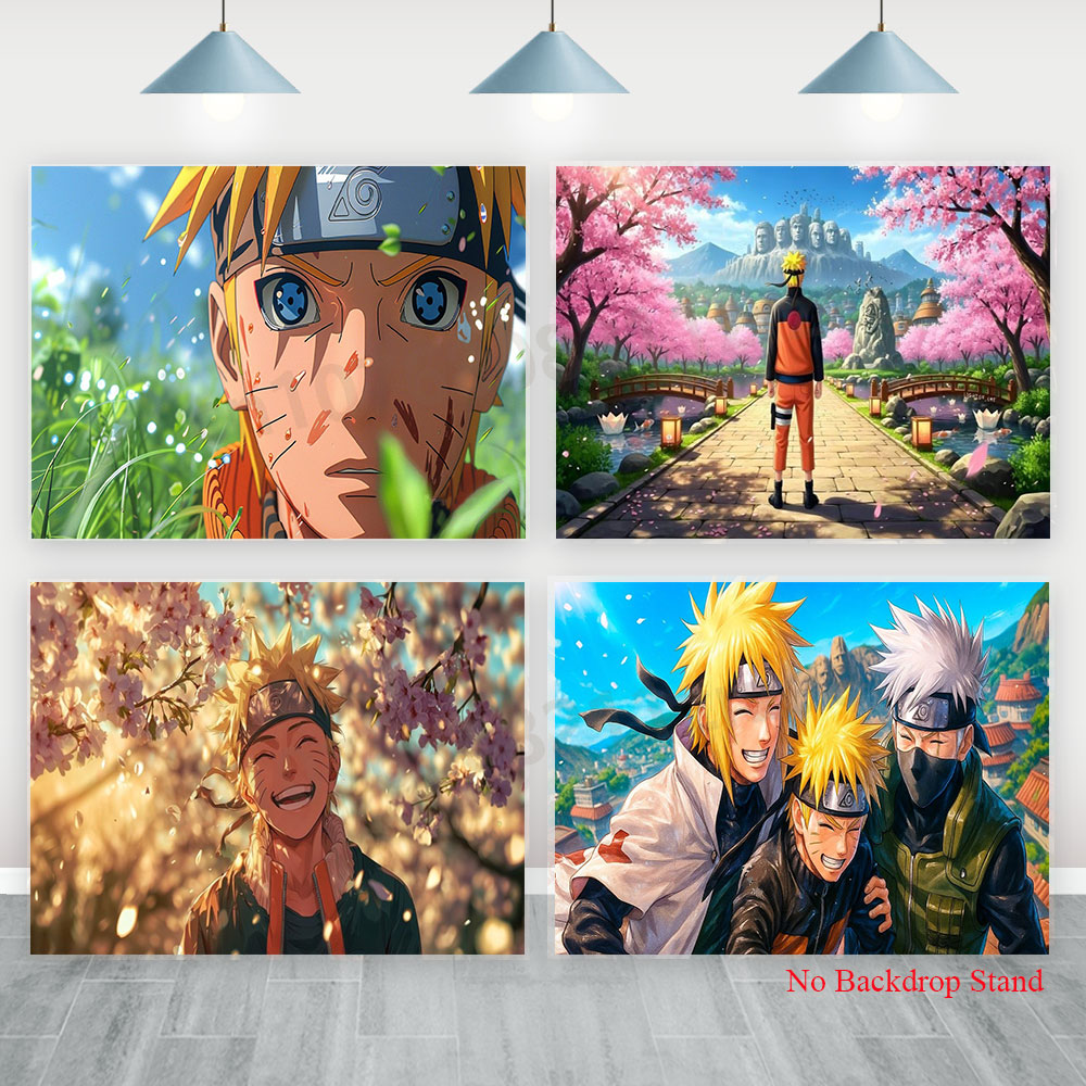Kids Outdoor Movies - Naruto Hintergrundbanner für Jungen, Kindergeburtstag, Outdoor-Party-Dekorationen,