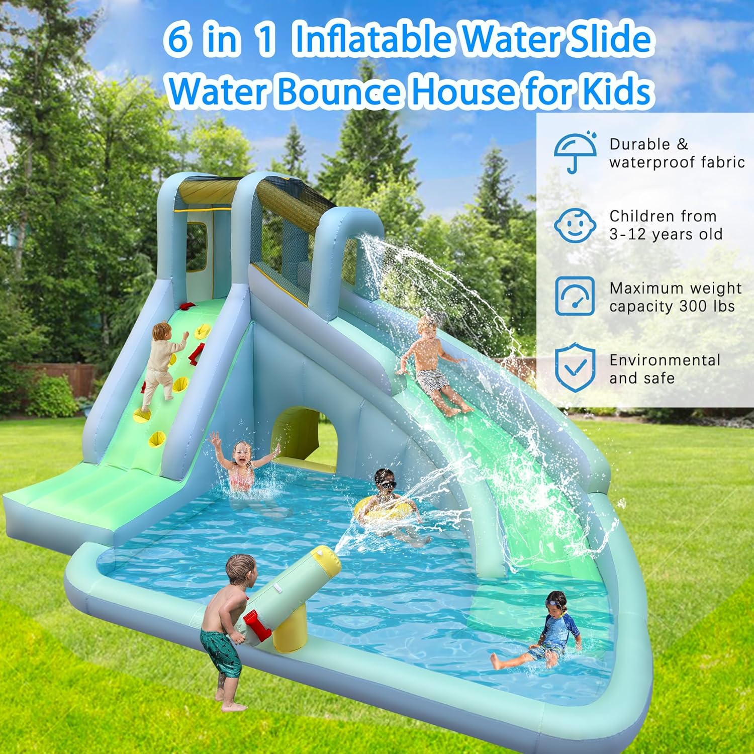 6-in-1 Aufblasbares Kinder-Hüp – Kids Outdoor Park Bewertung und Preis
