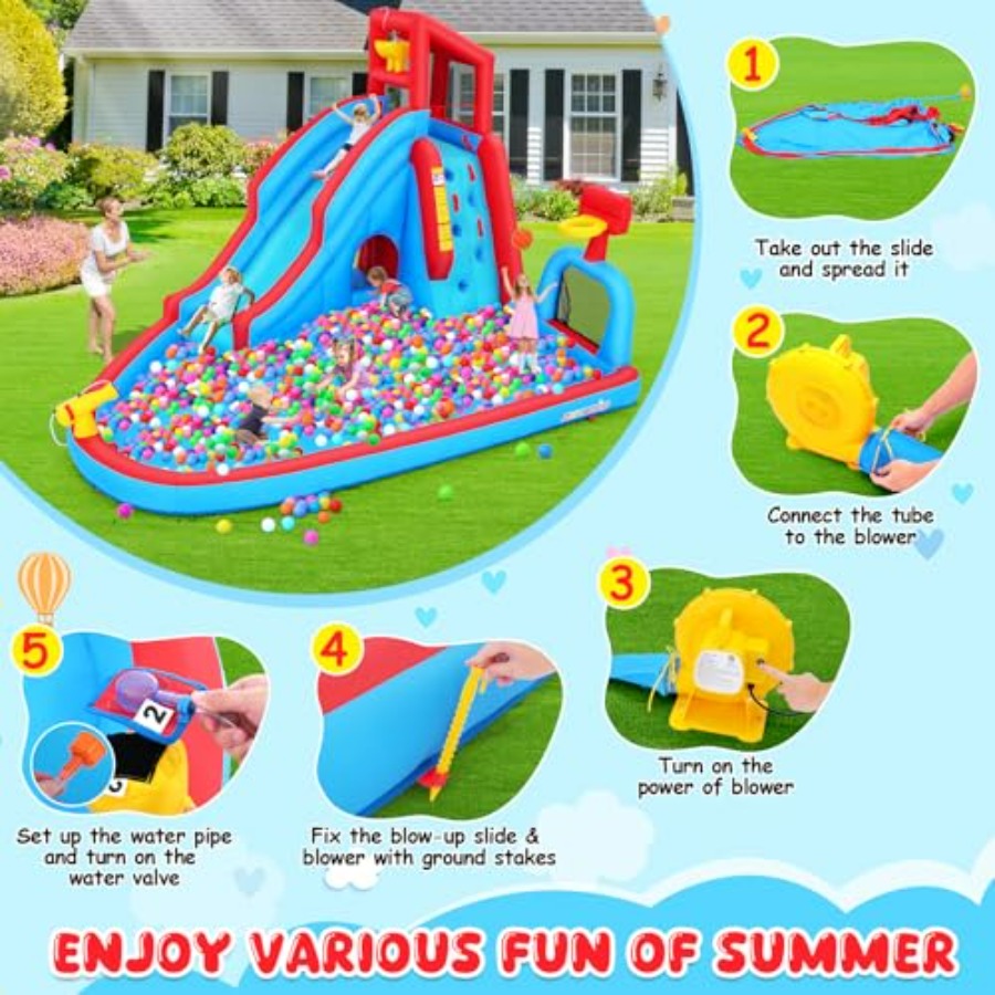 Aufblasbare Wasserrutsche mit  – Kids Outdoor Park Bewertung und Preis